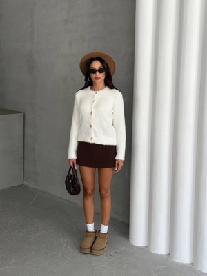 Kalp Düğmeli Hırka