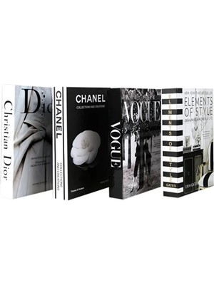 4'lü Popüler Dekoratif Kitap Kutu