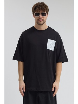 Segnante Erkek Relaxed 002 Oversize Siyah T-Shirt