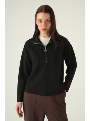 Rays 8249A Yarım Fermuarlı Sweat Siyah