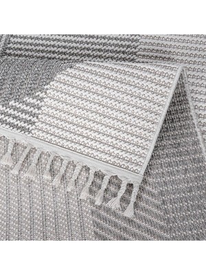 Saraz Halı S321 Gri - Beyaz Bukle Halı – Saraz Buklem Koleksiyonu Salon Halısı, Mutfak Halısı, Antre Hol Halısı