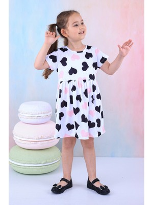 Buufuu Kız Çocuk Yazlık Kısa Kol Baskılı Elbise