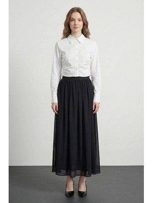 Quzu Vatkalı Crop Gömlek Ekru