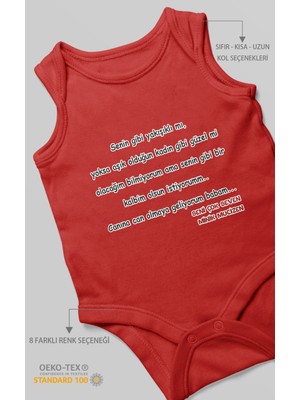 Morivo Kids Canına Can Olmaya Geliyorum Canım Babam Baskılı Bebek Zıbını – Çıtçıtlı Body | %100 Pamuk Sıfır Kol