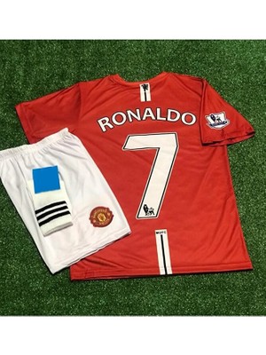 Manchesterr/unitedd Moskova 2008 Sezonu Cristiano Ronaldo Çocuk Forması 3'lü Set (Red)
