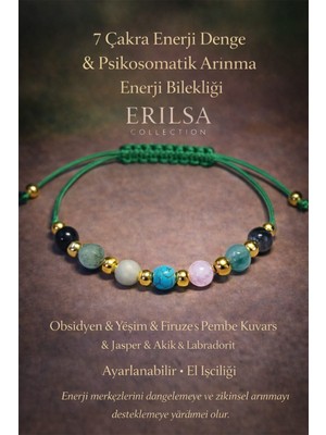 Erilsa Sertifikalı Yeşil 7 Çakra Denge Enerji Uyum Psikosomatik Arınma Enerji Bilekliği – Doğal Taş Şifa