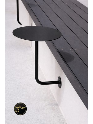 3art Metal Dekorasyon Duvara Monte Balkon Masası – Modern Yuvarlak Kafe Masası, Dış Mekan Duvar Tipi Masa