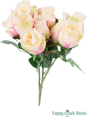 Yapay Çiçek Sitesi Yapay Somon Gül Demeti 9lu