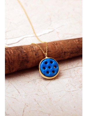 Sümer Telkari Süryani Nazar Boncuğu Altın Kaplama Gümüş Kolye 7941