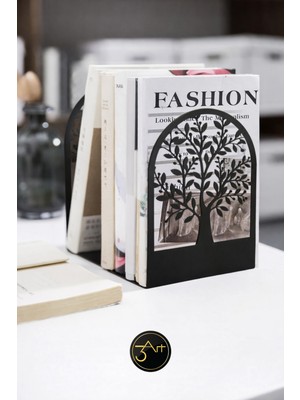 3art Metal Dekorasyon Dekoratif Kitap Tutucu – Ağaç Figürlü  Kitap Desteği, Modern Bookend Seti
