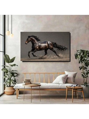 Güçlü Koşan At Kanvas Tablo – Asalet ve Gücün Duvarlardaki Yansıması