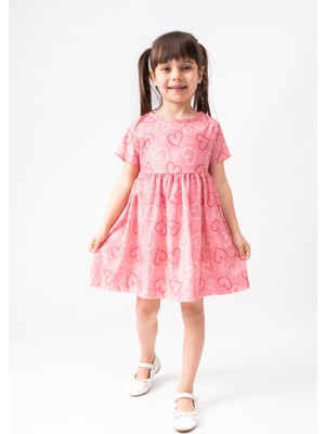 Buufuu Kız Çocuk Yazlık Kısa Kol Baskılı Elbise