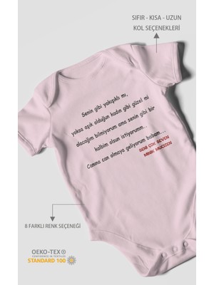 Morivo Kids Canına Can Olmaya Geliyorum Canım Babam Baskılı Bebek Zıbını – Çıtçıtlı Body | %100 Pamuk Kısa Kol