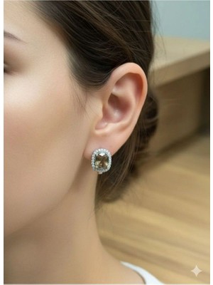 Eski Yeni Antik Gümüş Küpe Zultanit Taşlı