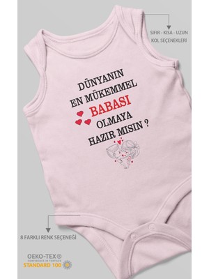 Morivo Kids Dünyanın En Mükemmel Babası Olmaya Hazır Mısın? Baskılı Bebek Zıbını – | %100 Pamuk Sıfır Kol
