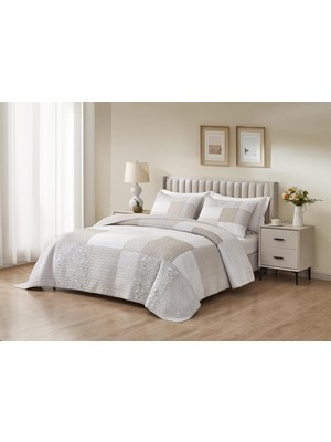 Chezmoi Collection Quinn 2 Parçalı Patchwork , Hafif Çift Taraflı Yatak Örtüsü