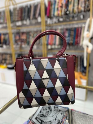 Armine Bayan Çanta Ekose Bordo AR20801