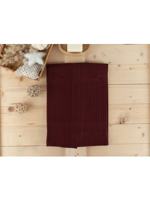 Baveno Home Pamuklu Tekli 60X110 cm Waffle Bohem Tasarım Pike Havlu Baveno
