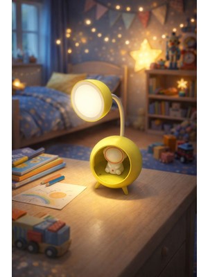 Seymen Bıçakçılık 1’li Astronot Figürlü Çocuk Masa Lambası Gece Lambası Dekoratif LED Aydınlatma