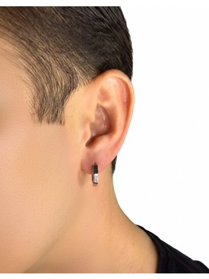 Winy Concept Geometrik Desenli Modern Tasarım Unisex Çelik Halka Küpe - 15 mm