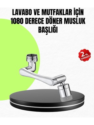 Najmaddin 2 Modlu 1080° Dönebilen Musluk Başlığı Esnek 3 Eklemli Hareketli Tasarım