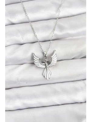 Depozee 316L Çelik Zincir Gümüş Renk Anka Kuşu Model Kadın Kolye