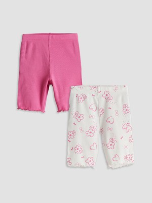 Lc Waikiki Yeni Sezon Baskılı Kız Çocuk Kısa Tayt 2'li