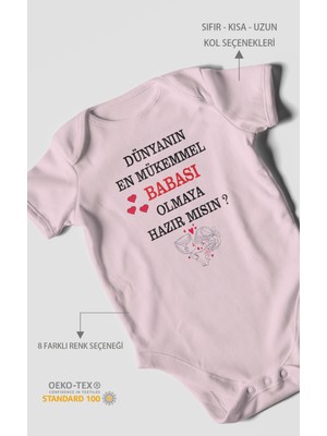 Morivo Kids Dünyanın En Mükemmel Babası Olmaya Hazır Mısın? Baskılı Bebek Zıbını – | %100 Pamuk Kısa Kol