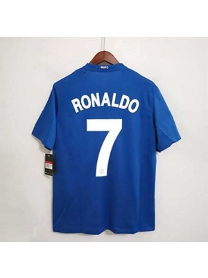 M.unitedd Moskova 2008 Şampiyonlar Ligi Finali Cristiano Ronaldo Nostalji Forması (Blue)
