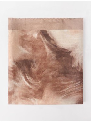 Jimmy Key Kahverengi Dalga Desenli Şal