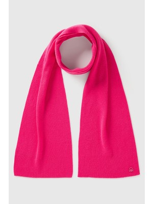 United Colors Of Benetton Sarı Melanj Erkek Ej_yün ve Viskoz Karışımlı Logo Nakışlı Atkı Model Kodu: ( 106WCU00V76L)