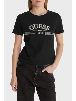 Guess Alda Kadın Aktif Regular Fit T Shirt V6RI16I3Z14 Bayan T Shirt V6RI16 I3Z14 Jblk