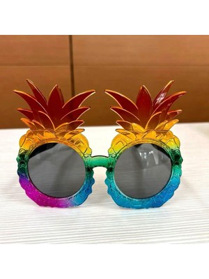 Hediye Bahçesi Tropikal Ananas Tasarımlı Renkli Hawaii Parti Gözlüğü