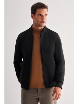 İmza Siyah Kaşe Kolej Yaka Düz Yırtmaçsız Tam Astar Comfort Fit Classic Mont 1007245259