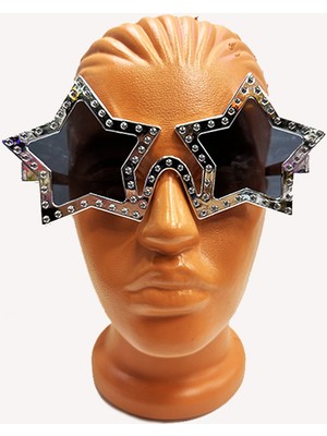 Hediye Bahçesi Gümüş Yıldız Metalize Parti Gözlüğü