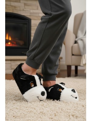 Ayakmod 26K001 Köpek Desenli Siyah Unisex Panduf