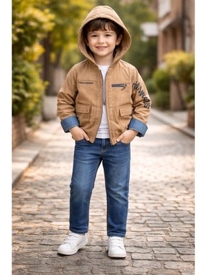 Gültekin Bebe Yavrucak Keten Ceketli  Takım 5-8 YAŞ-5806740 - Açık Kahve