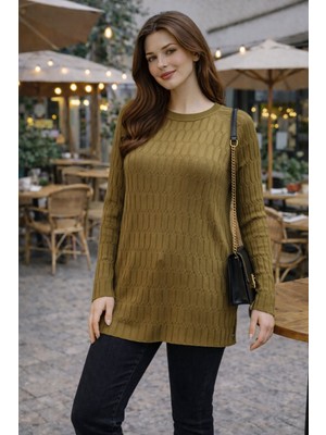 Kadın Merserize Yırtmaçlı Genç Anne Mevsimlik Kazak