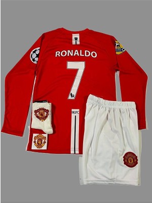 Cristiano Ronaldo 2008 Moskova Finalı Efsane Uzun Kollu Çocuk Forması 4'lü Set (Armalı)