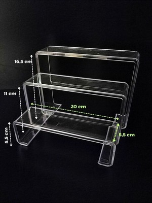 PremiumPort 3'lü Merdiven Ayakkabı Standı Seti, Şeffaf Pleksi Organizatör