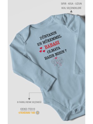 Morivo Kids Dünyanın En Mükemmel Babası Olmaya Hazır Mısın? Baskılı Bebek Zıbını – | %100 Pamuk Uzun Kol