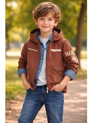 Gültekin Bebe Yavrucak Keten Ceketli  Takım 5-8 YAŞ-5806740 - Toprak