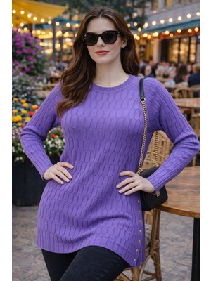 Kadın Merserize Yırtmaçlı Genç Anne Mevsimlik Kazak