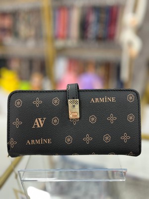 Armine Bayan Cüzdan Siyah  Baskılı ARC0202