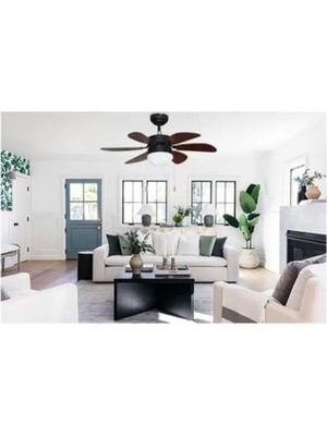 60 Watt, 6 Kanatlı, 30 Inç, Kumandasız Tavan Vantilatörü,  E27 Duylu Avize Tipi Tavan Vantilatörü