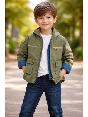 Gültekin Bebe Yavrucak Keten Ceketli  Takım 5-8 YAŞ-5806740 - Yeşil