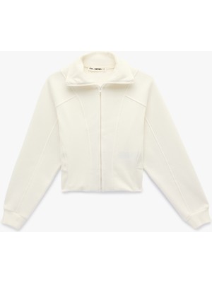 Koton Şardonlu Uzun Kollu Klasik Yaka Fermuarlı Sweatshirt