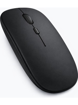 Sneezy Type-C Şarjlı Bluetooth Mouse MacBook iPad Laptop Uyumlu İnce Gövde Dongle ve Kablo Dahil - Siyah