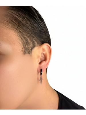 Winy Concept Yıldız Figürlü Modern Tasarım Unisex Çelik Halka Küpe - 13 mm