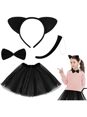 Hediye Bahçesi Kedi Kostüm Seti - Çocuk Boy